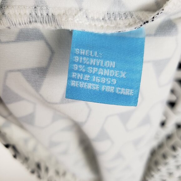 J McLaughlin Catalina Cloth Panama Dress Small Black White Geo High Neck - Picture 6 of 7